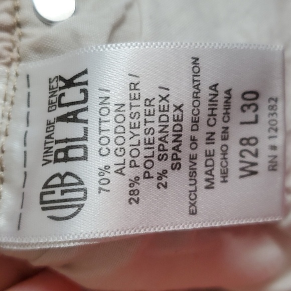 VGB vintage genes Black Tan Color slim, straight, fit, Jeans pants size 28W 30L - Picture 9 of 9